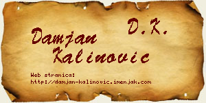 Damjan Kalinović vizit kartica